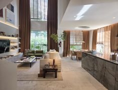 Janô Itaim Bibi - Vista interna do Living com Pé-Direito duplo
