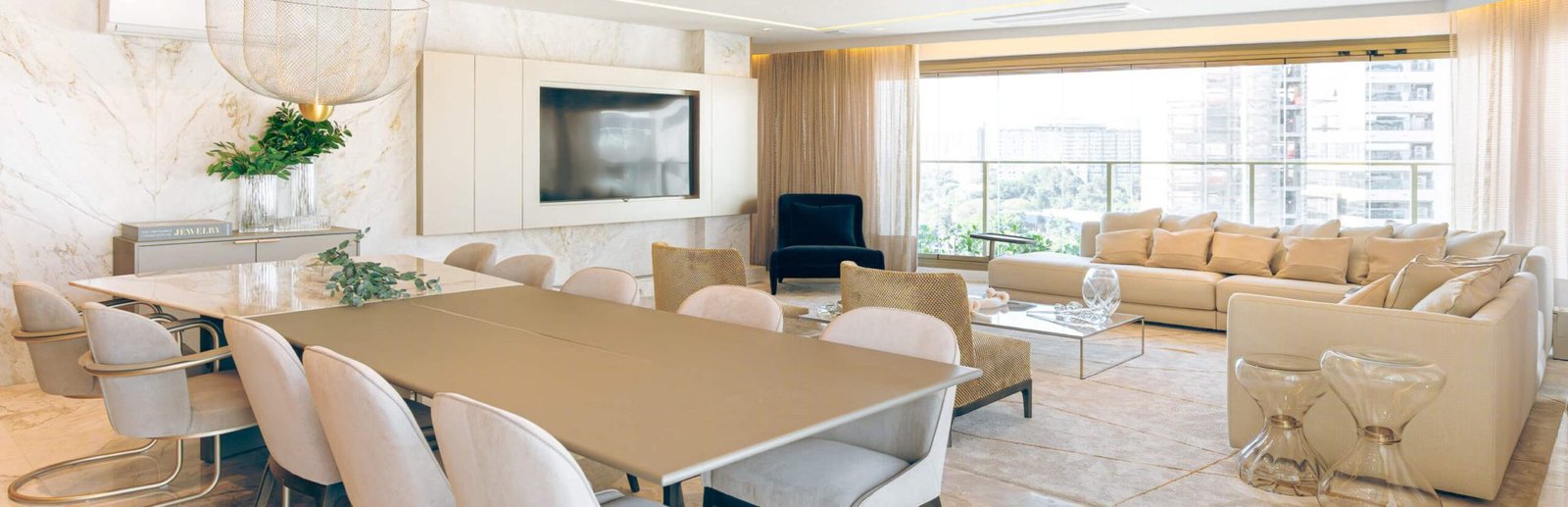 Residencial Villa Versace - Sala de Jantar e Living